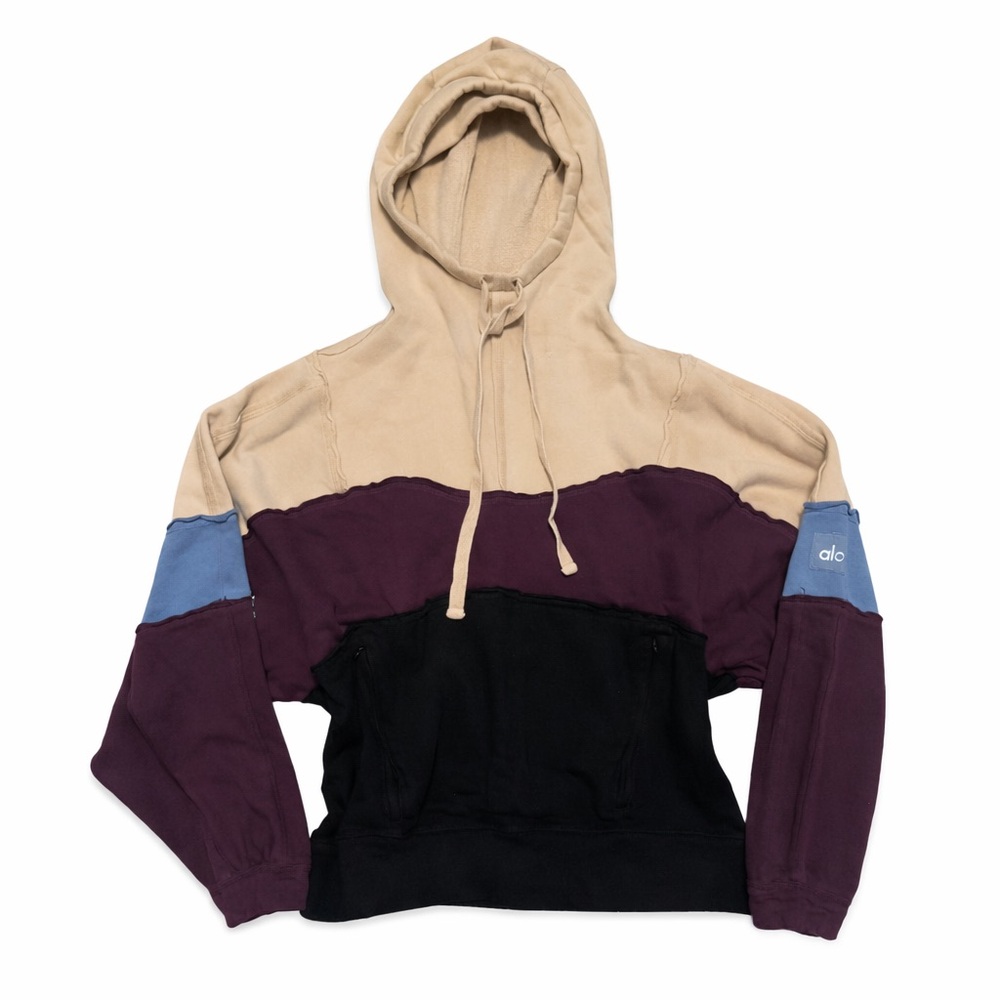 ALO Yoga Women’s Dimension Colorblock Hoodie Sweater Pullover Size XS